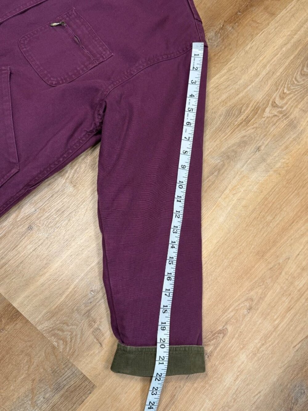 Vintage 90s L.L. Bean Womens Purple Plaid Lined Barn Field Canvas Chore Jacket S - Picture 7 of 11